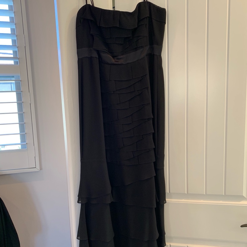 BCBG MaxAzria strapless long evening gown
